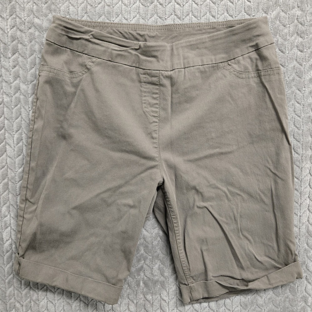 Soft Surroundings Shorts Womens Petite Medium Taupe Brown Stretch Bermuda Casual